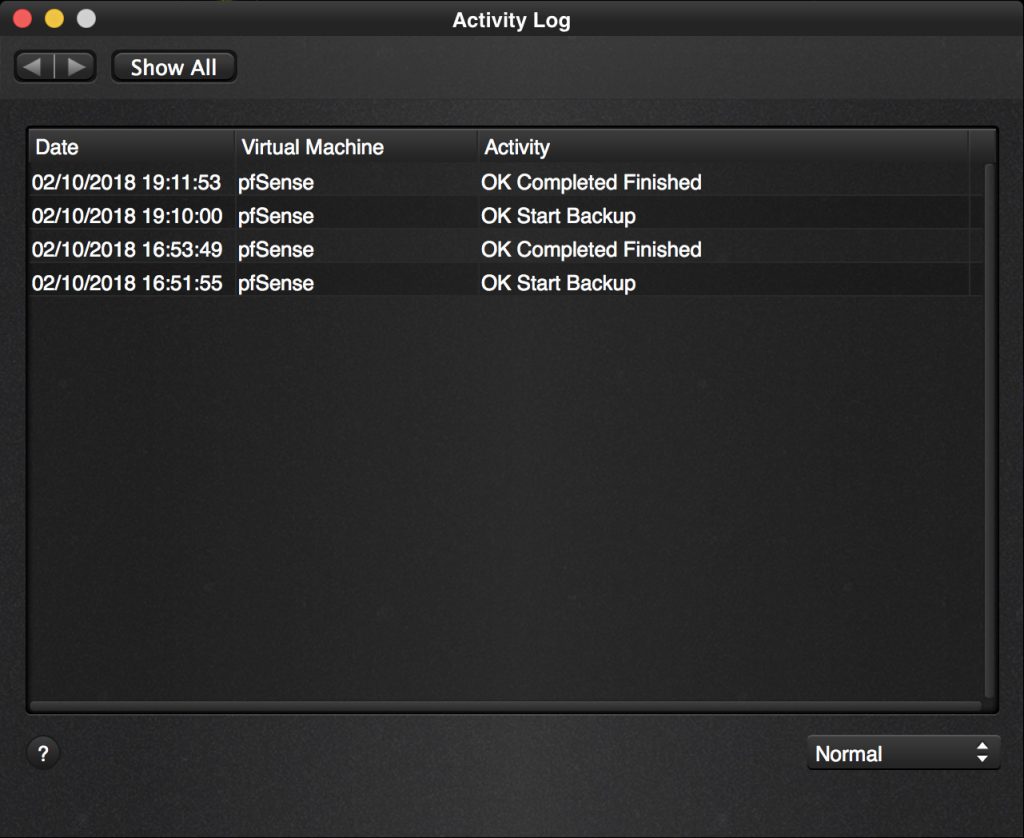 Vimalin - Activity Log