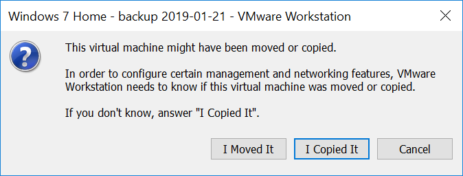 VMware workstation - copy or move question