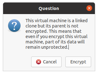 Linked clone can be used to partially encrypt disk